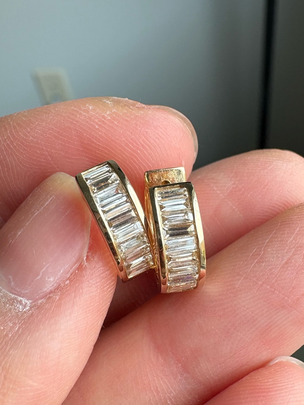 Kinn Studio Bobbi Baguette Diamond Hoops